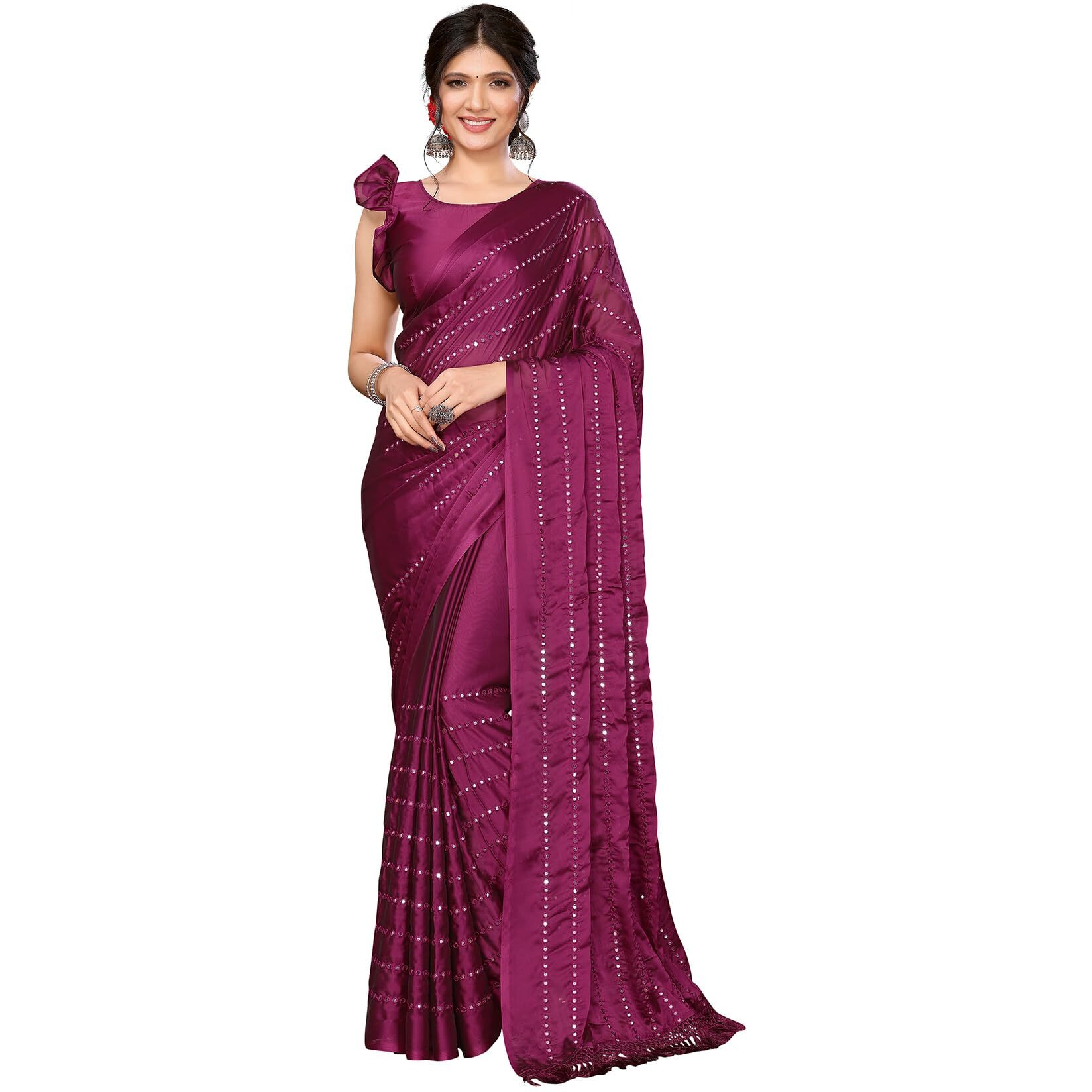 Yashika Women's Woven Printed Heavy Georgette Saree with Blouse Material (AZ-YS-P1-BHARGVI-Parent_Purple)
