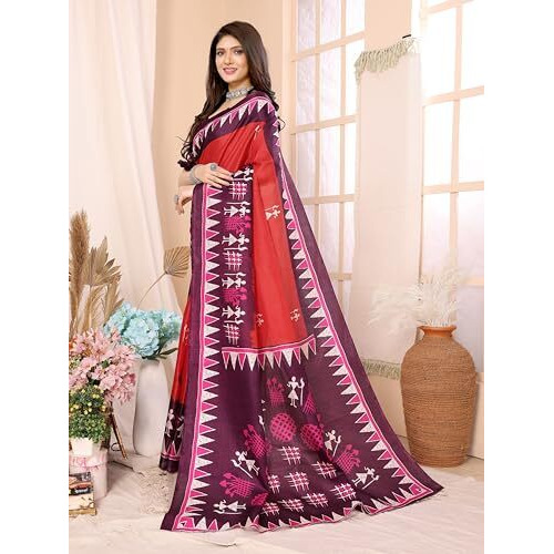 Yashika Women's Woven Printed Art Silk Saree with Unstitched Blouse Material (AZ-YS-P1-PATANG-Parent_Red)