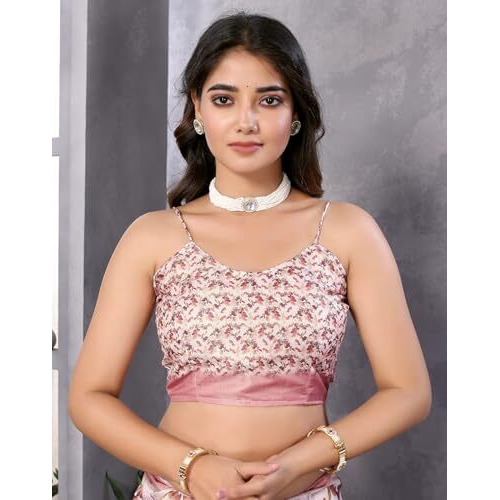Yashika Women's Digital Print Art Silk Cotton Saree with Tassels and Golden Border - Lightweight and Elegant Ethnic Wear for Festive and Casual Occasions (AZ-YS-P3-PUSHPA 03)