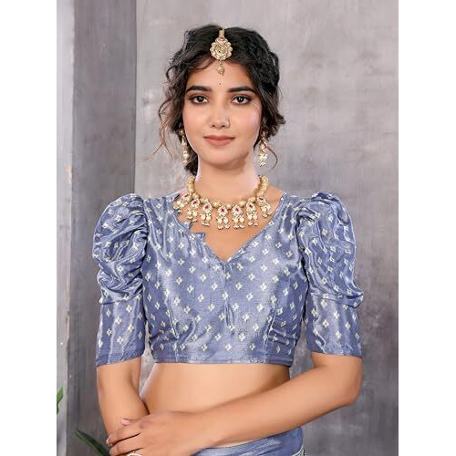Yashika Women's Woven Latest Tussar Silk Saree with Lace and Blouse Material (AZ-YS-P1-RIZWANA-Parent_Grey)