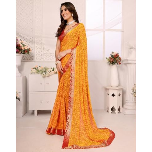 Yashika Women's Woven Latest Georgette Saree with Lace and Blouse Material (AZ-YS-P1-PADMINI-VANSHI-Parent_Yellow 02)