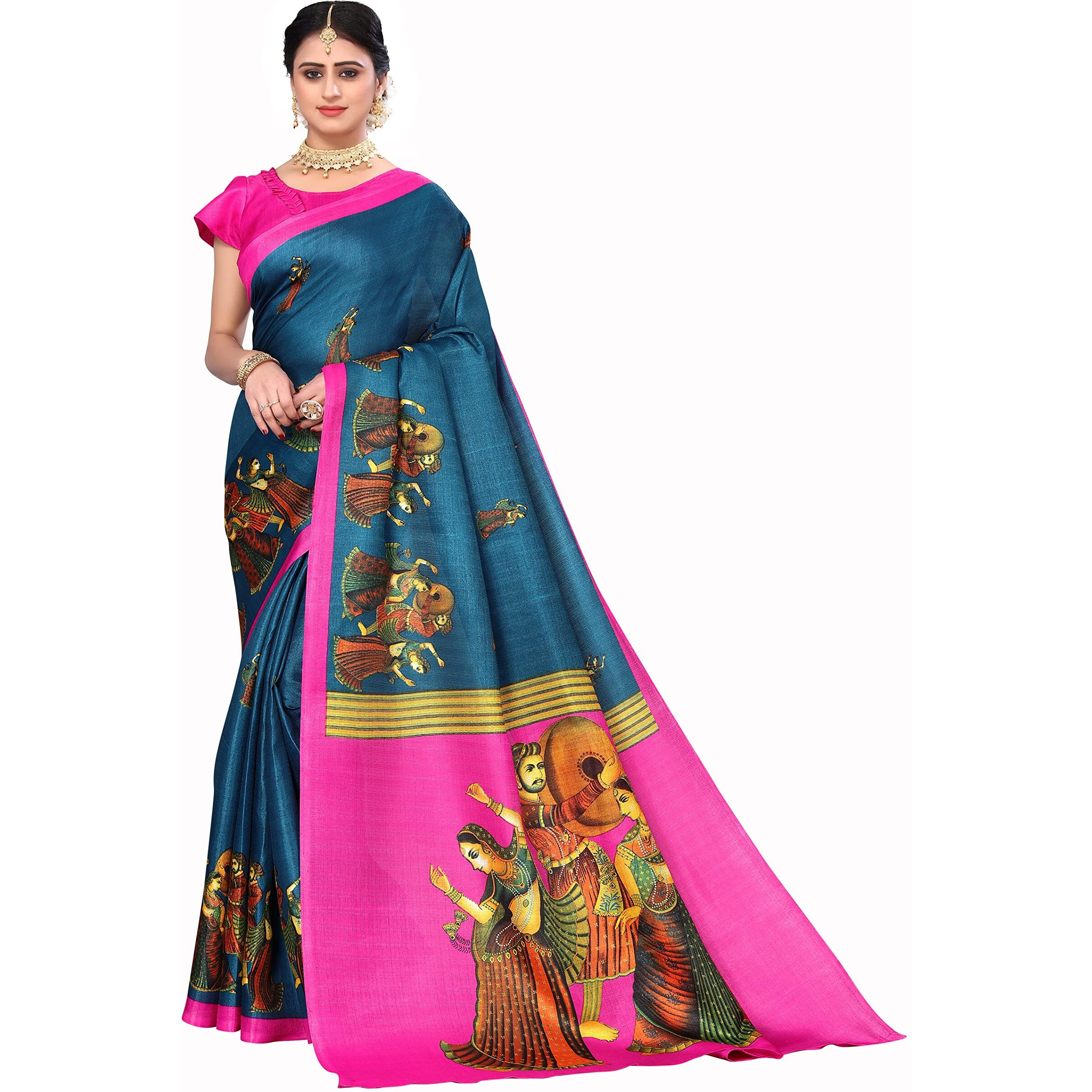 Yashika Women's Art Silk Saree with Blouse Piece (New-RAJARANI RAMA)
