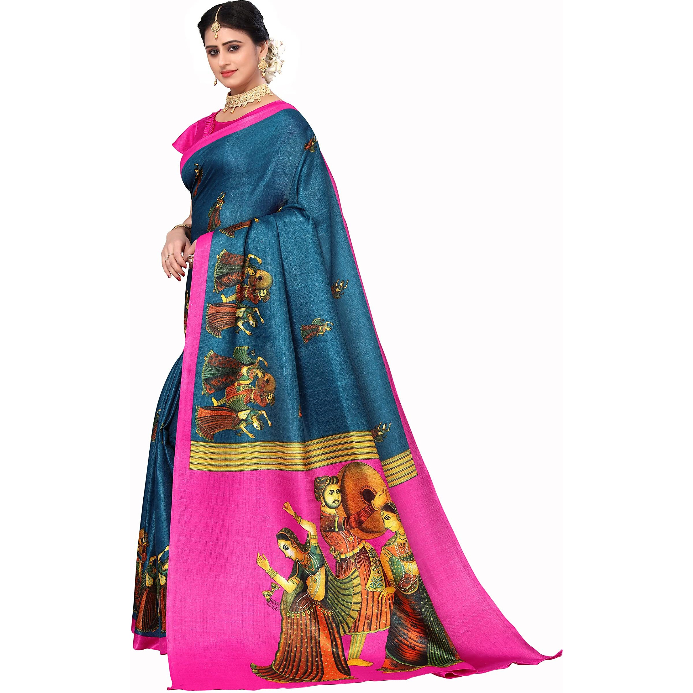 Yashika Women's Art Silk Saree with Blouse Piece (New-RAJARANI RAMA)