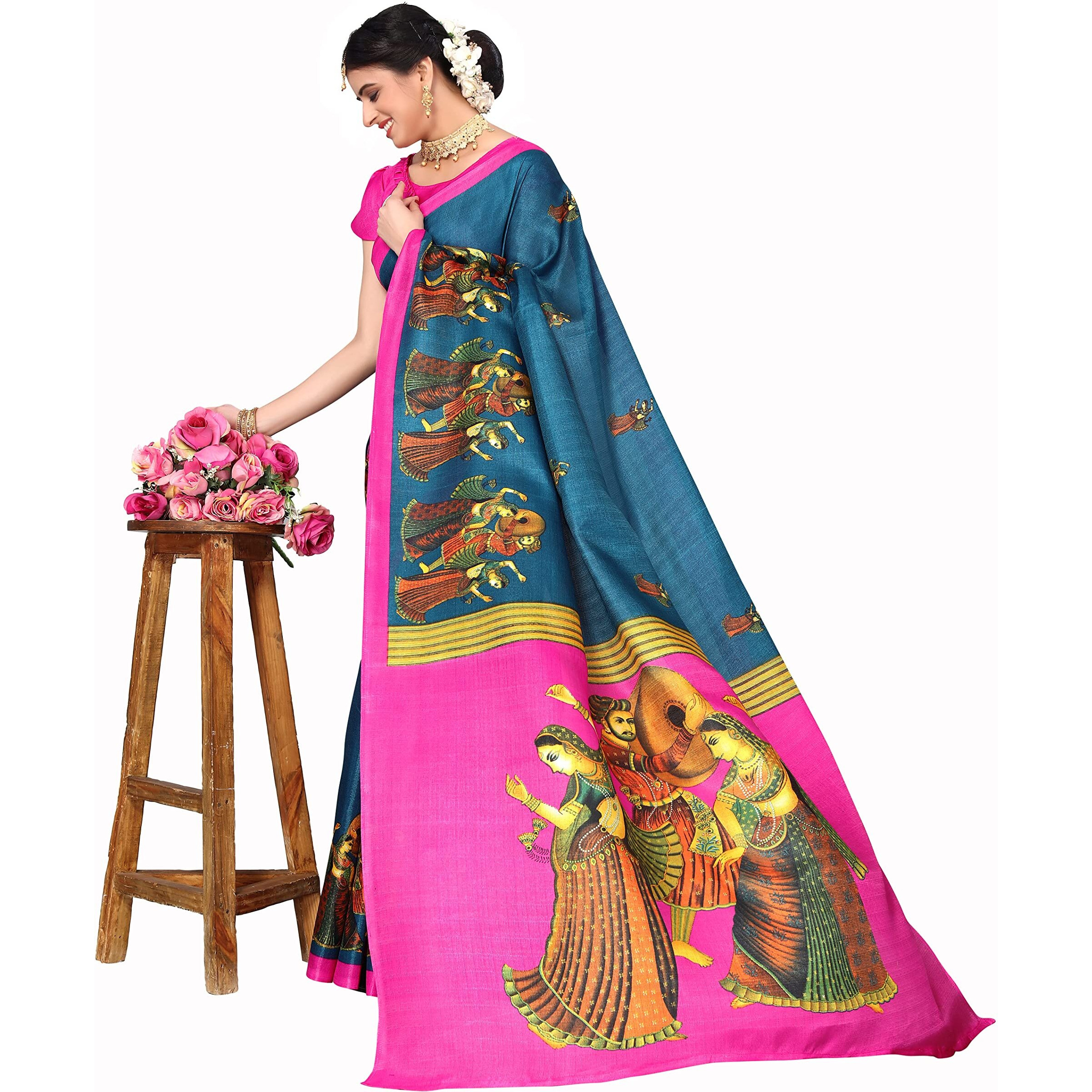 Yashika Women's Art Silk Saree with Blouse Piece (New-RAJARANI RAMA)