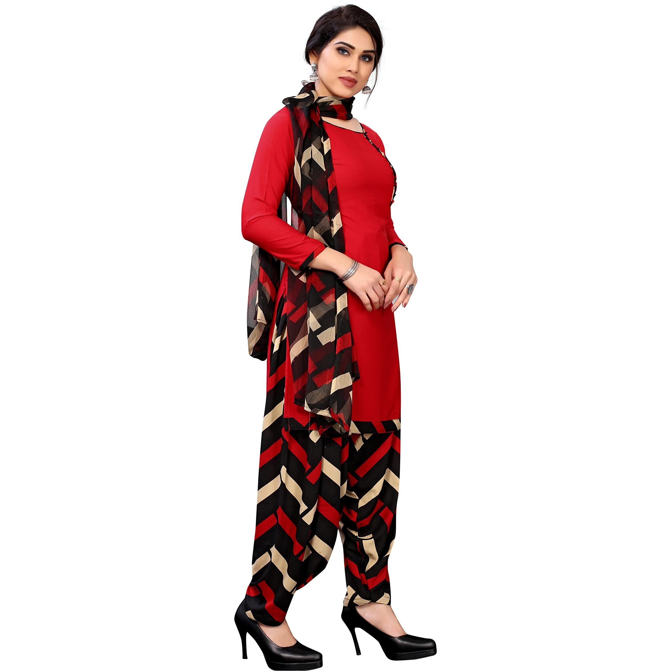 Yashika Women's (Dress Material_366_Red_Free Size)