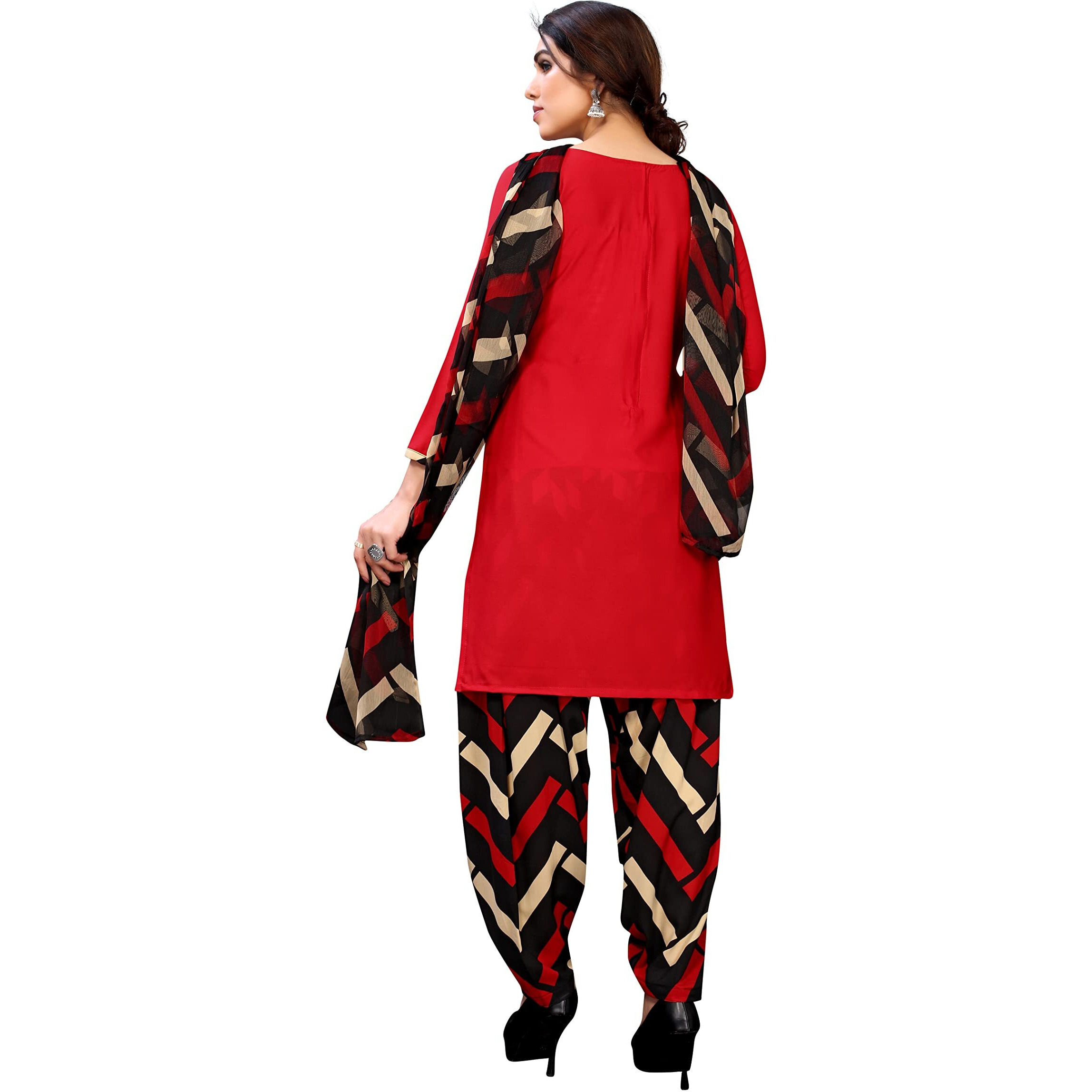Yashika Women's (Dress Material_366_Red_Free Size)