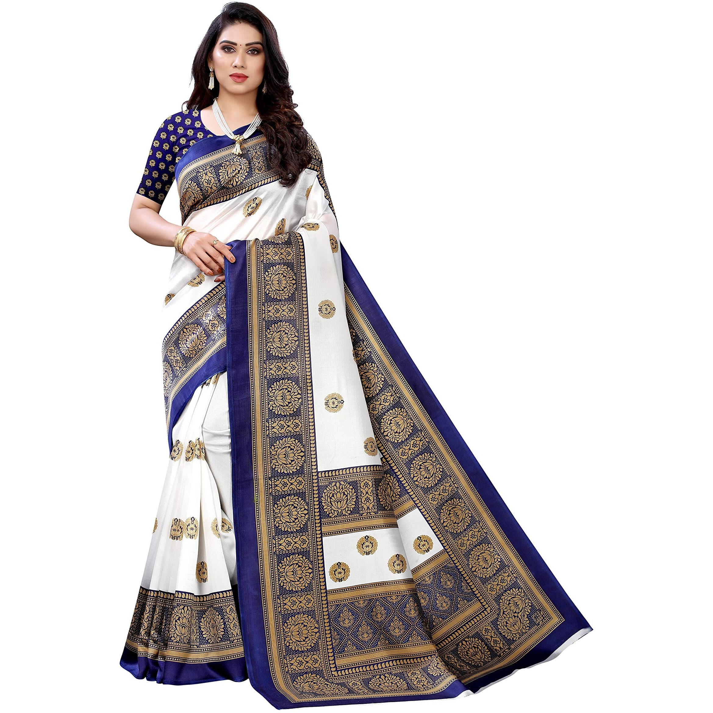 Yashika Women's Art Silk Sarees (AAMRAPALI Navy
