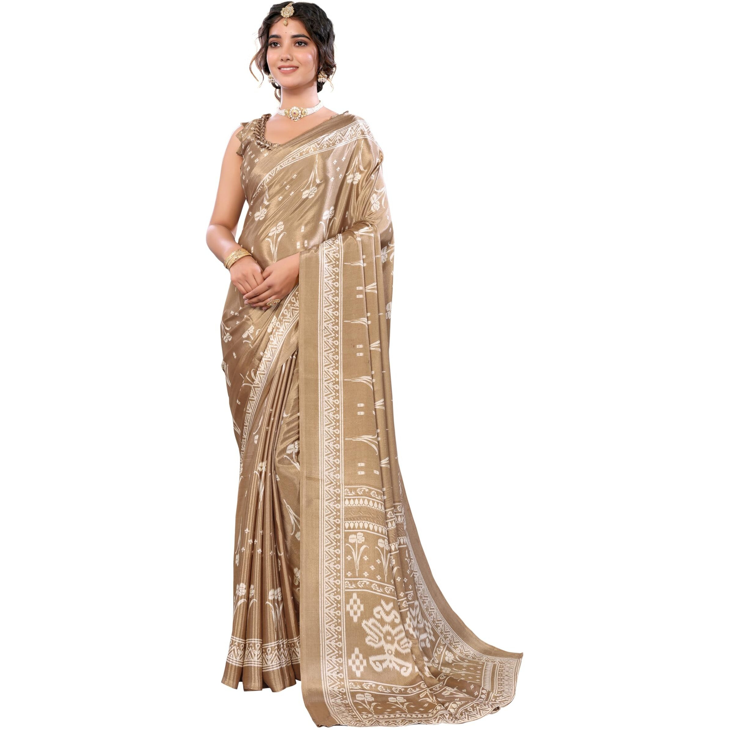 Yashika Women's Woven Latest Tussar Silk Saree with Lace and Blouse Material (AZ-YS-P1-RIZWANA-Parent_Mustard)