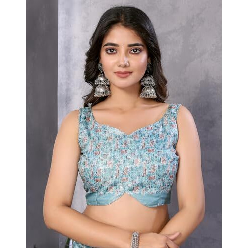 Yashika Women's Digital Print Art Silk Cotton Saree with Tassels and Golden Border - Lightweight and Elegant Ethnic Wear for Festive and Casual Occasions (AZ-YS-P2-PUSHPA 13)