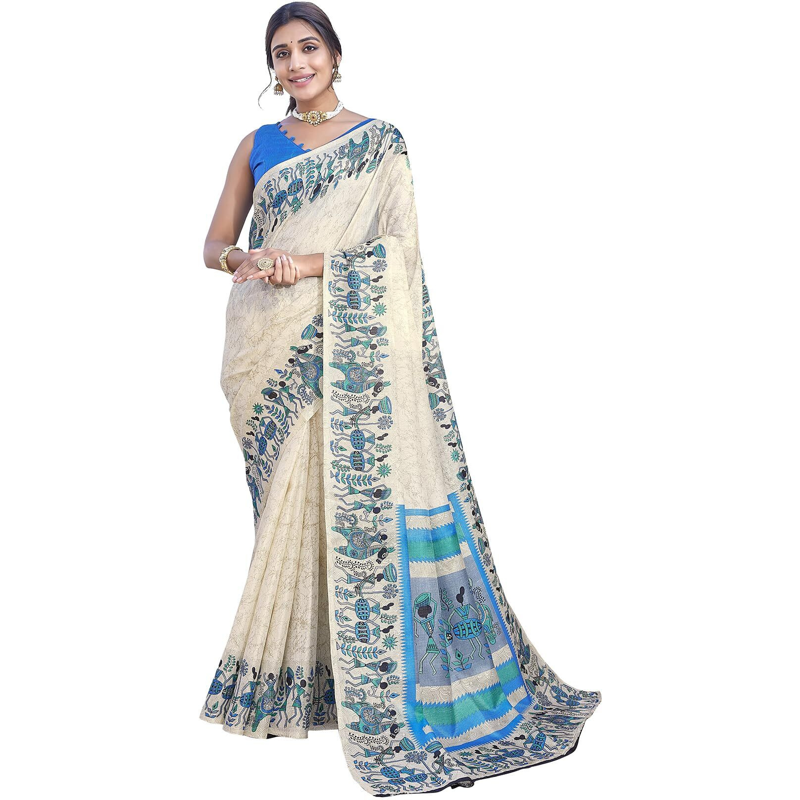 Yashika Plain Art Silk Saree for Women's (AZ-YS-P1-VIVO Blue