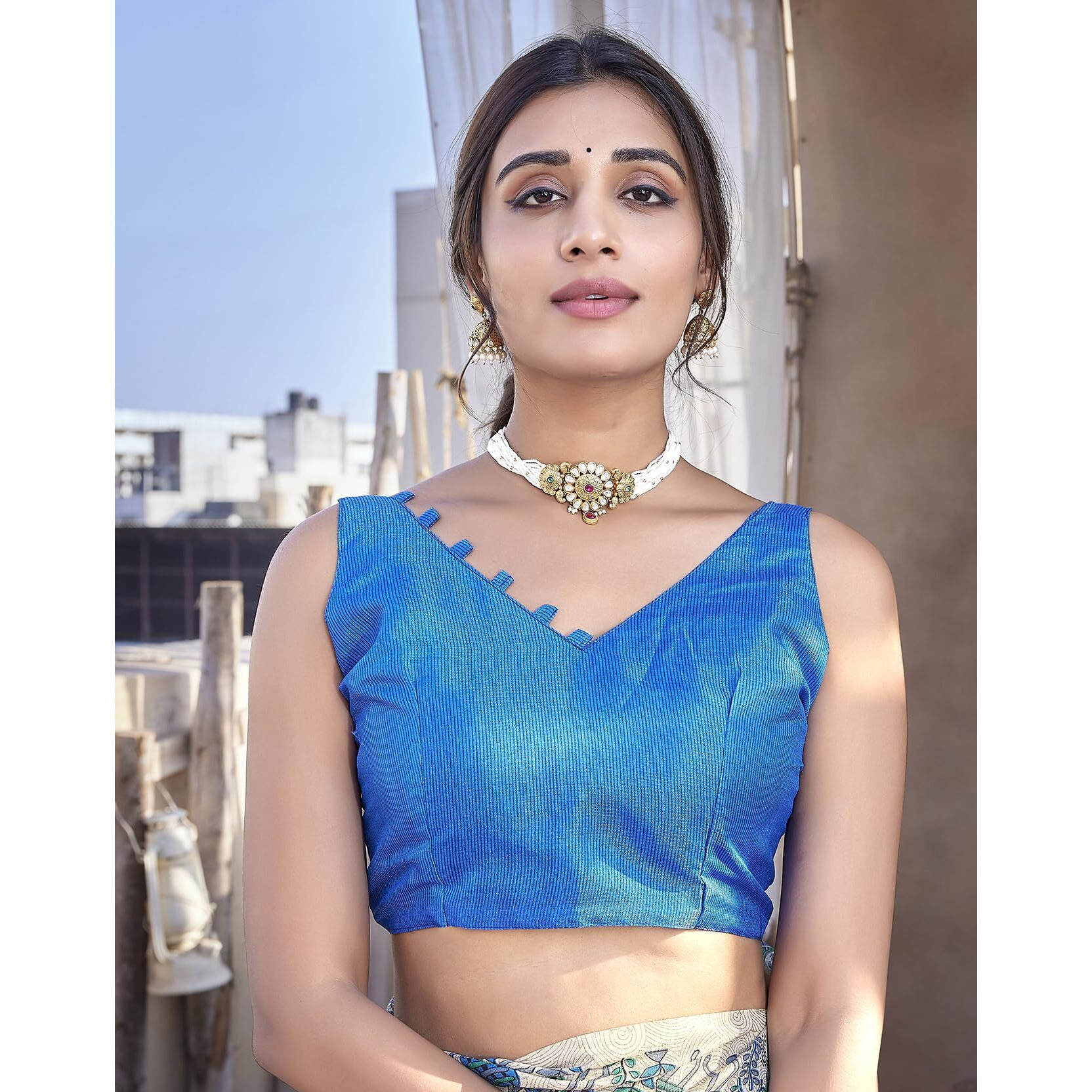 Yashika Plain Art Silk Saree for Women's (AZ-YS-P1-VIVO Blue