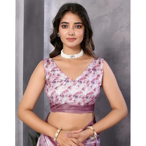 Yashika Women's Digital Print Art Silk Cotton Saree with Tassels and Golden Border - Lightweight and Elegant Ethnic Wear for Festive and Casual Occasions (AZ-YS-P3-PUSHPA 02)
