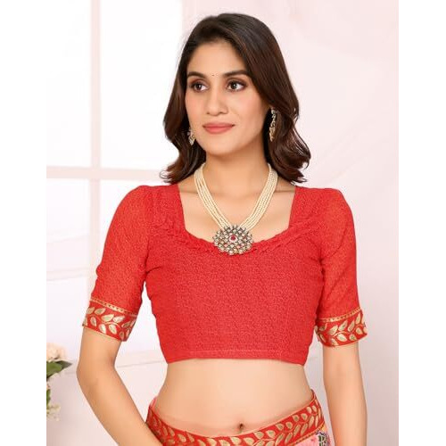 Yashika Women's Woven Latest Georgette Saree with Lace and Blouse Material (AZ-YS-P1-PADMINI-VANSHI-Parent_Peach)