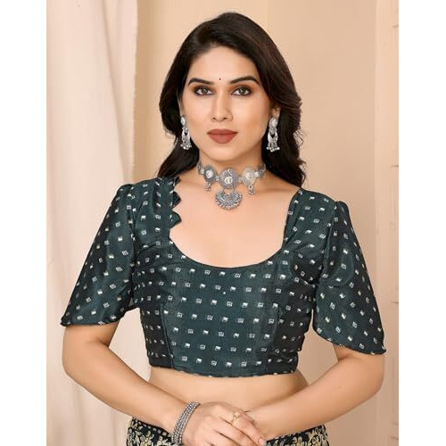 Yashika Woven Malgudi Art Silk Women's Saree (AZ-PY-P1-UTISHA Dark Green