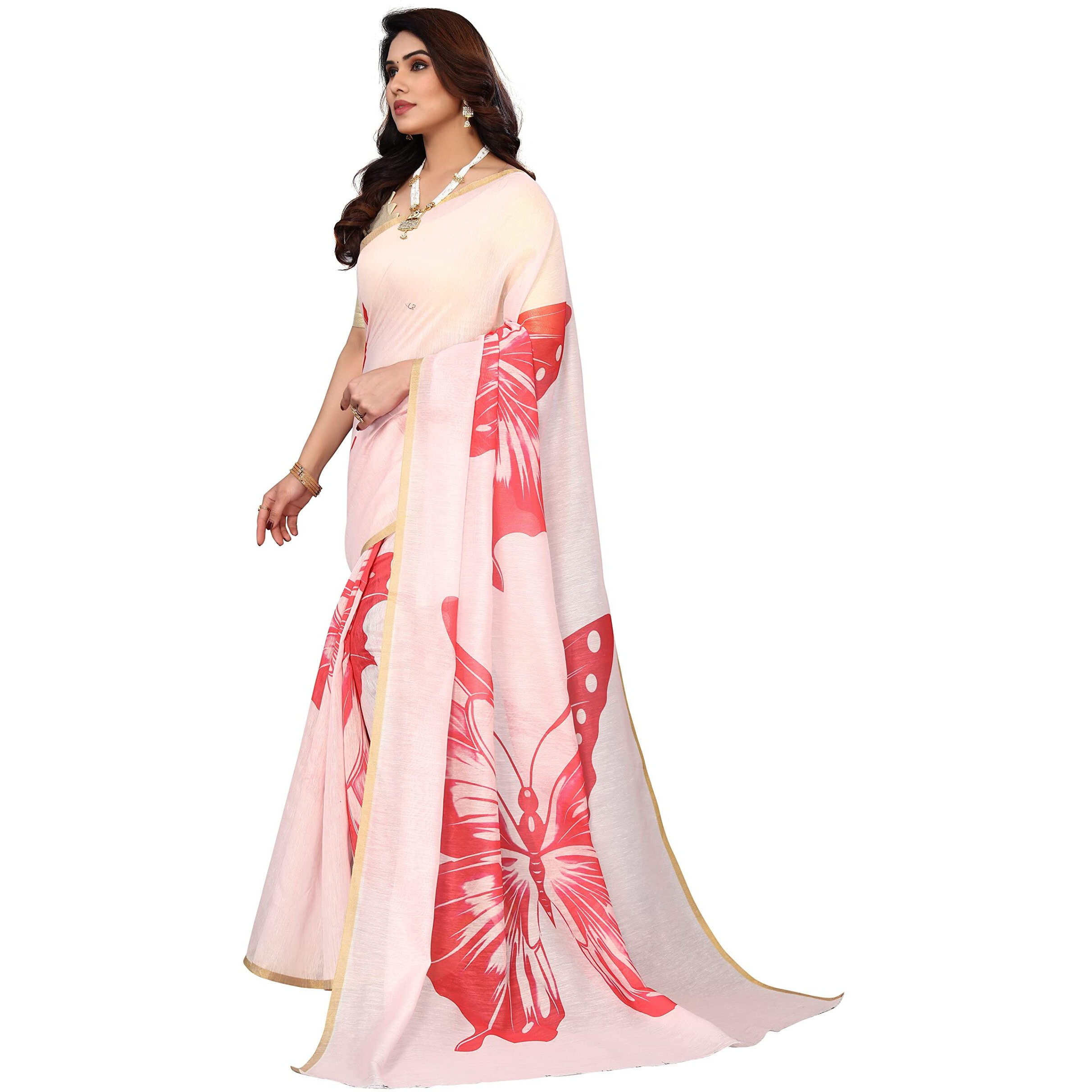 Yashika Women's Organza Art Silk Saree with Blouse Piece (HASTI Baby Pink)