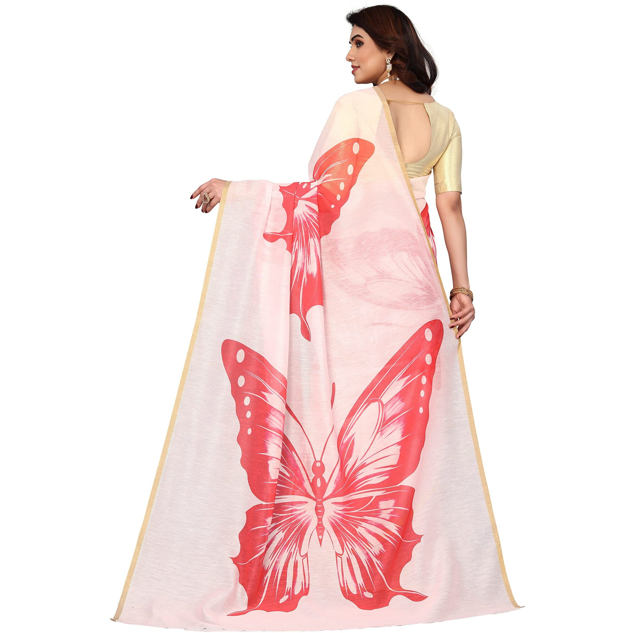 Yashika Women's Organza Art Silk Saree with Blouse Piece (HASTI Baby Pink)