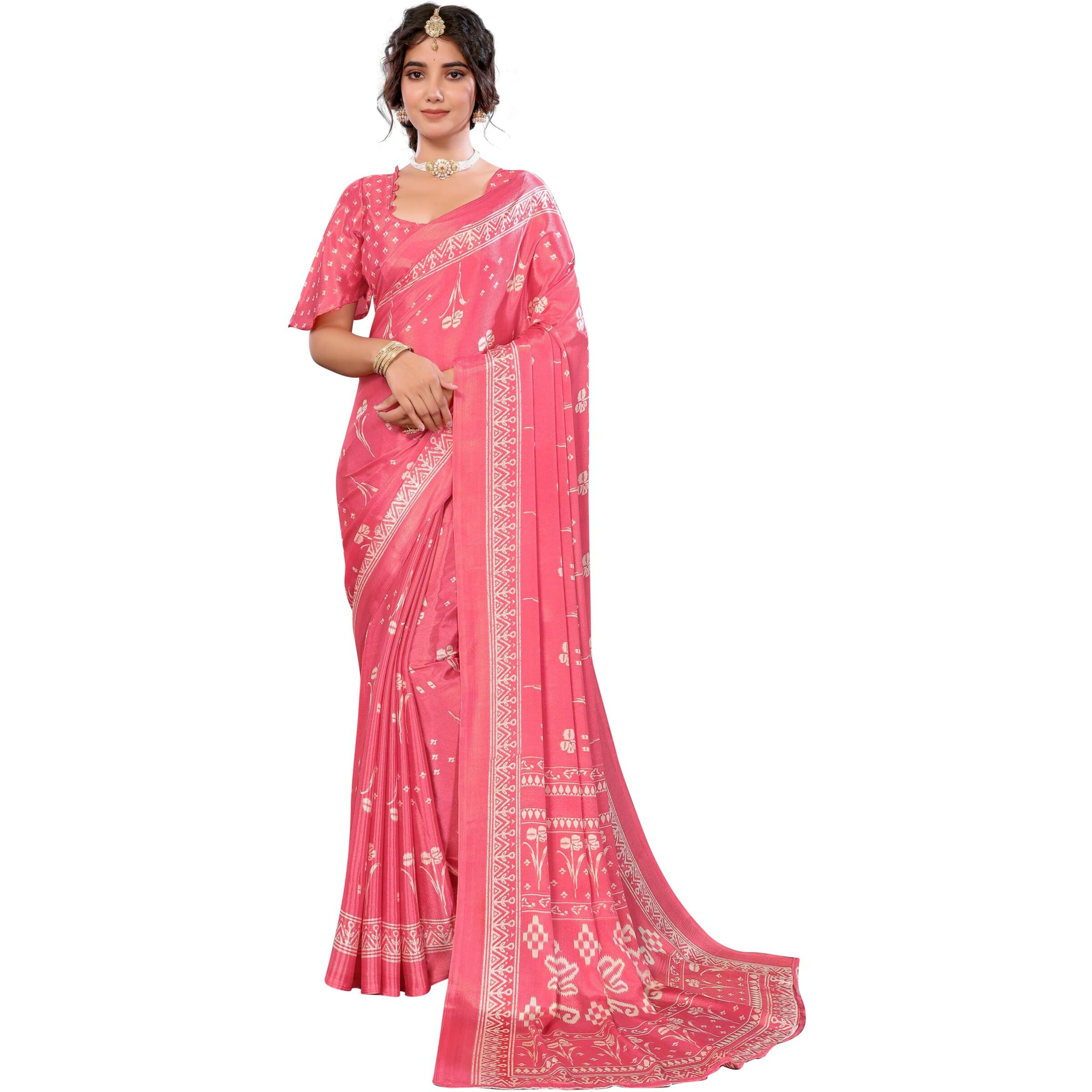 Yashika Women's Woven Latest Tussar Silk Saree with Lace and Blouse Material (AZ-YS-P1-RIZWANA-Parent_Peach)