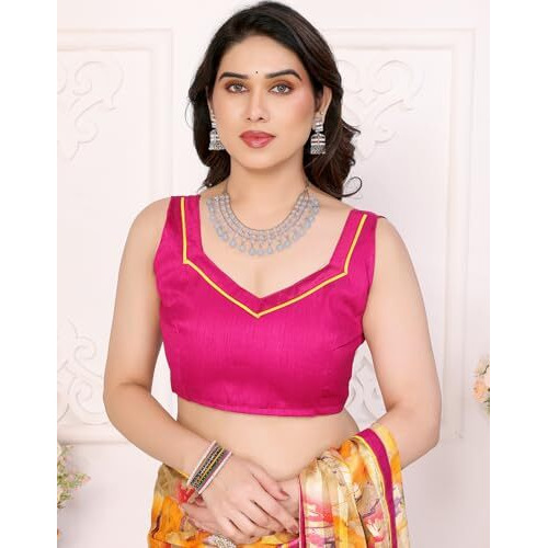 Yashika Women's Printed Georgette Satin Saree with Lace Border and Blouse Material (AZ-YS-P1-SUJATA YELLOW)