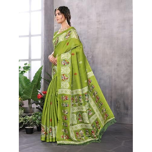 Yashika Women's Woven Latest Art Silk and Tassels Saree with Unstitched Blouse Material (AZ-YS-P1-NAFIZA-Parent-NEW_Pista)