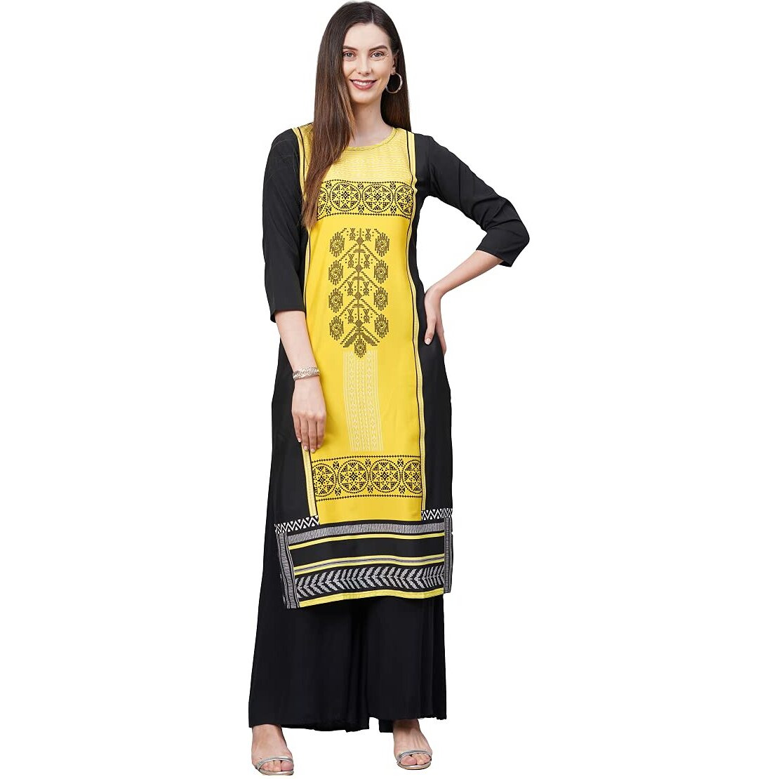 ANNI DESIGNER Women's Crepe Straight Printed Kurta Pack of 6 (Crepe Combo-6_99_M_Newly_Multicolor_Medium)