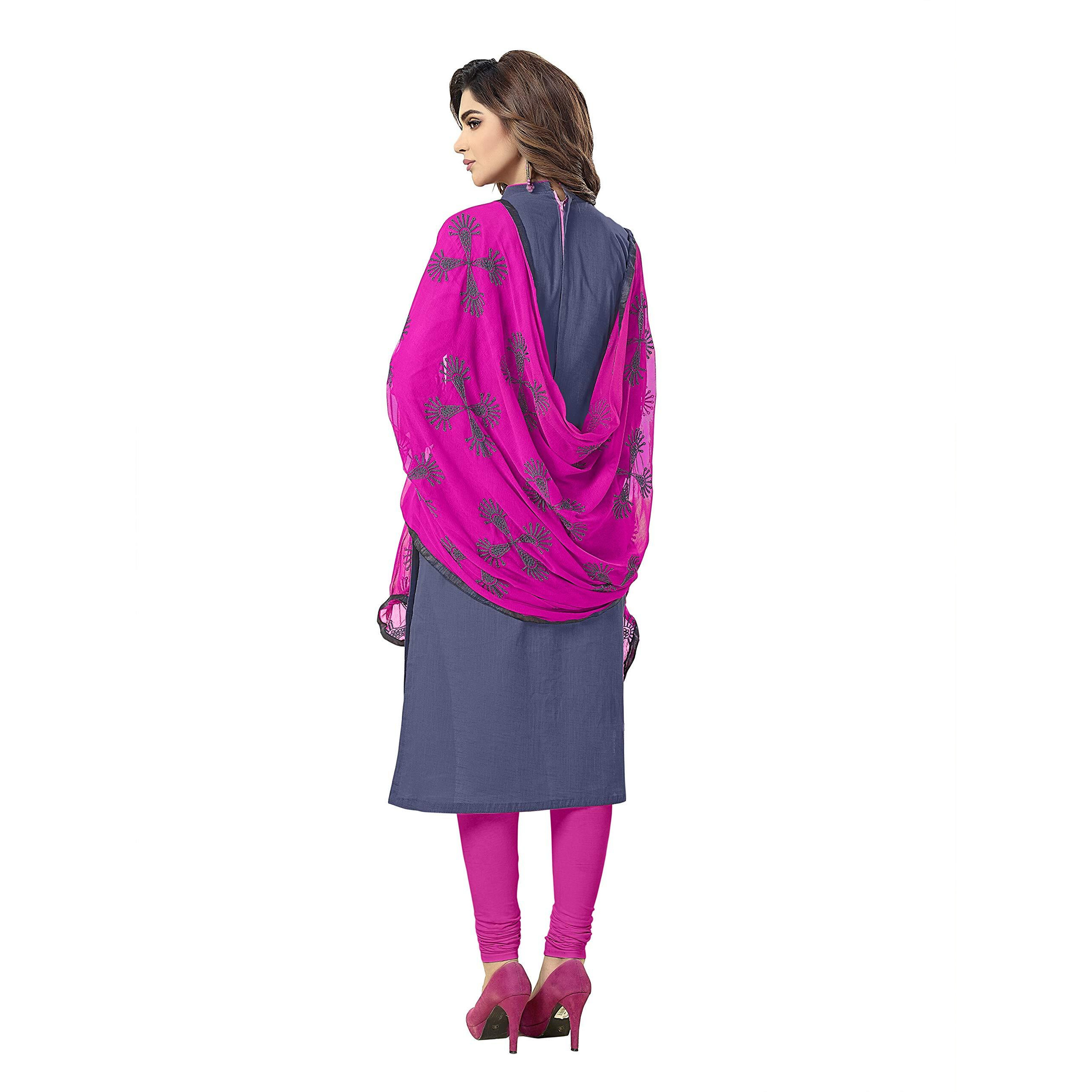 ANNI DESIGNER Cotton Saree (Dhadak 4012_Dusty Blue_Free Size)