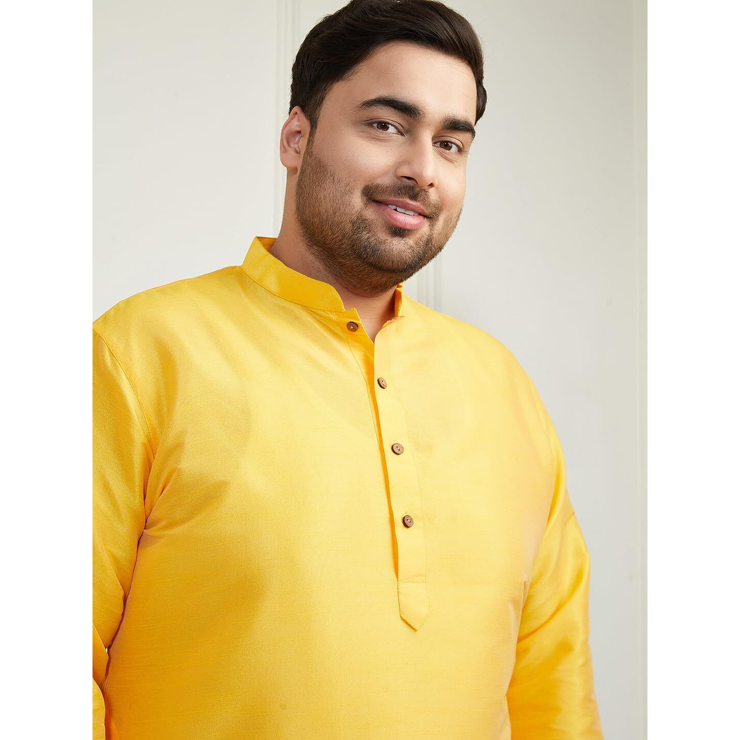 VASTRAMAY Plus Size Men's Silk Blend Kurta Set-New