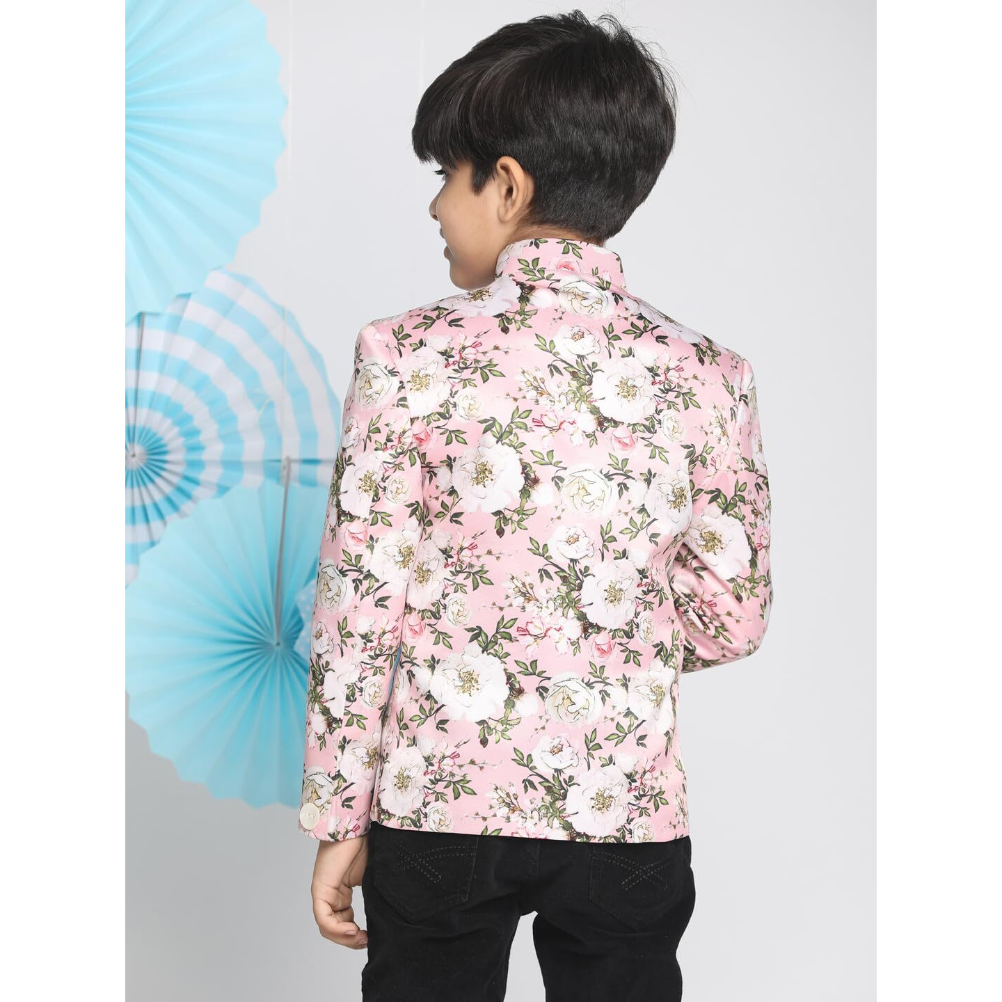 VASTRAMAY Boys' Multicolor-Base-Pink Printed Jodhpuri_VASBJP002PN_32