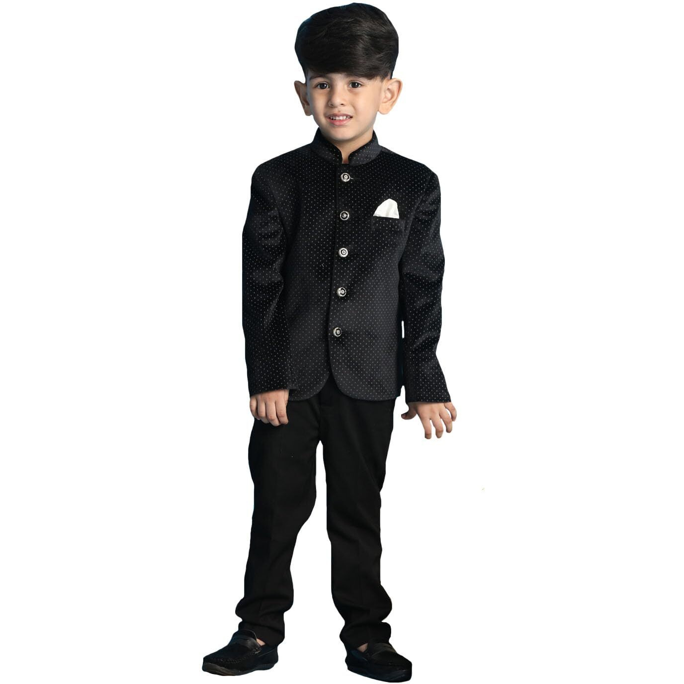 VASTRAMAY Boys' Black Polka Dot Pattern Jodhpuri_VASBJP014BL_20