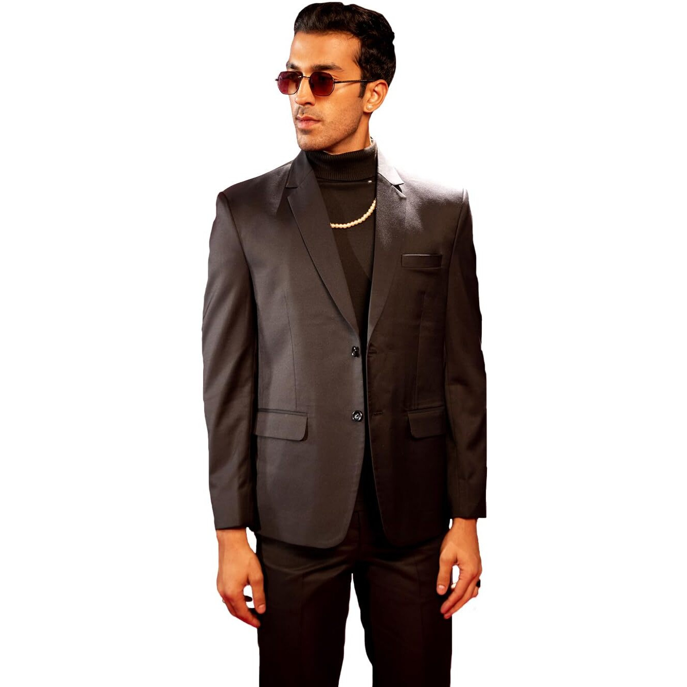 VASTRAMAY Men's Black Solid Formal Blazer - L_VASMCT030BL_40