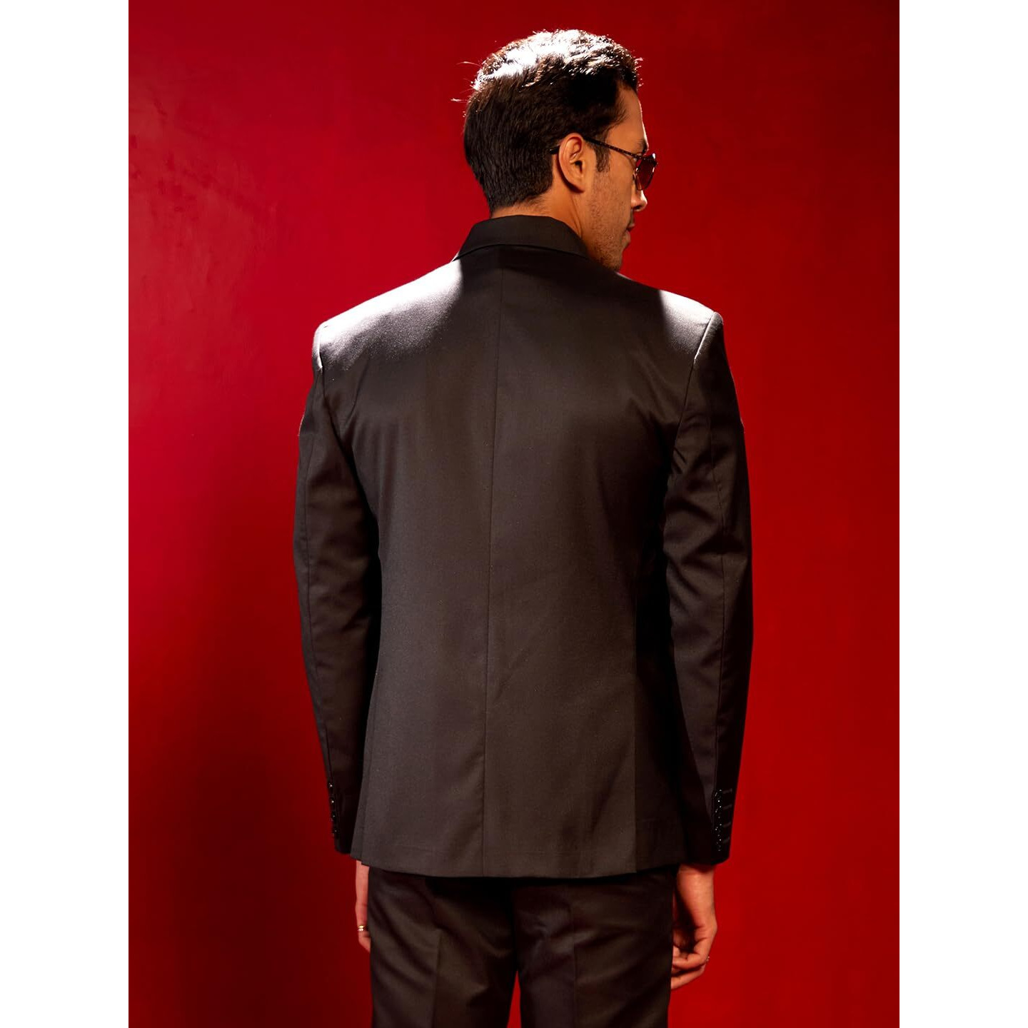 VASTRAMAY Men's Black Solid Formal Blazer - L_VASMCT030BL_40