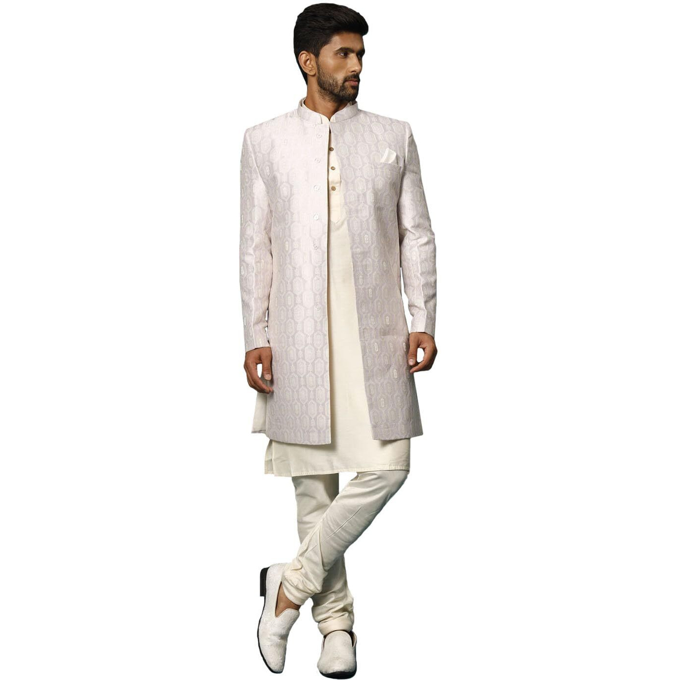VASTRAMAY Imported Jacquard Fabric Designer Indowestern and Pyjama for Men  Stylish Ethnic Wear for Special Occasions