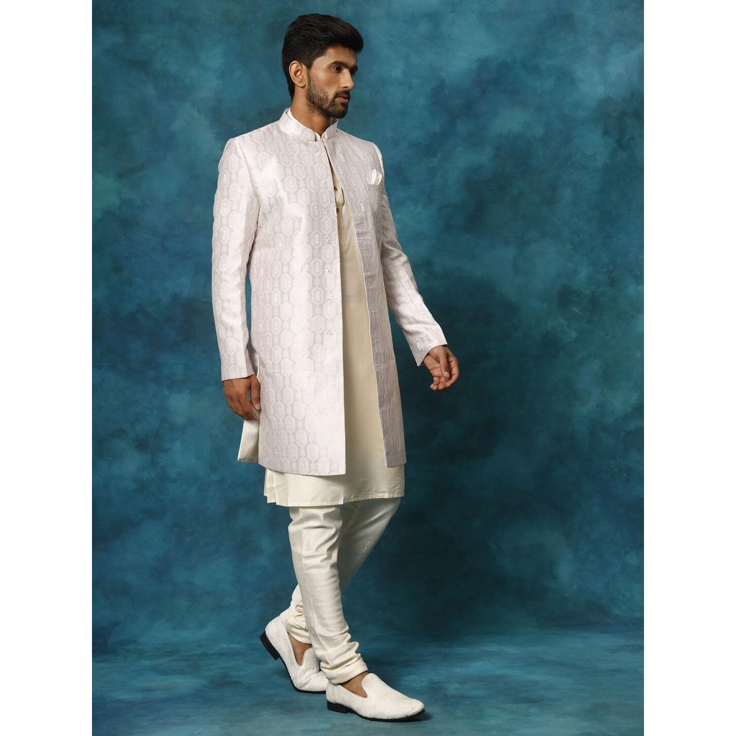 VASTRAMAY Imported Jacquard Fabric Designer Indowestern and Pyjama for Men  Stylish Ethnic Wear for Special Occasions