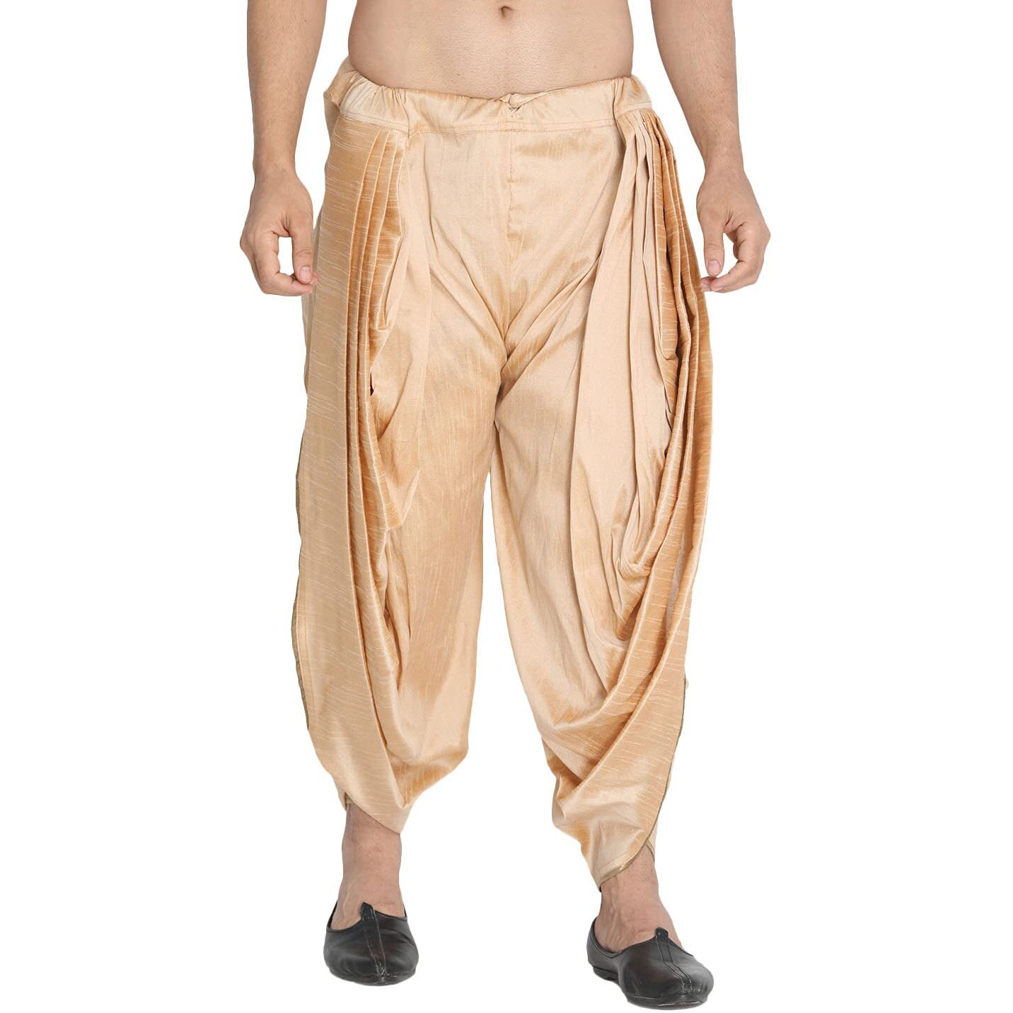 VASTRAMAY Men's Dhoti (VASMSD001RG_Free Size_Rose Gold)