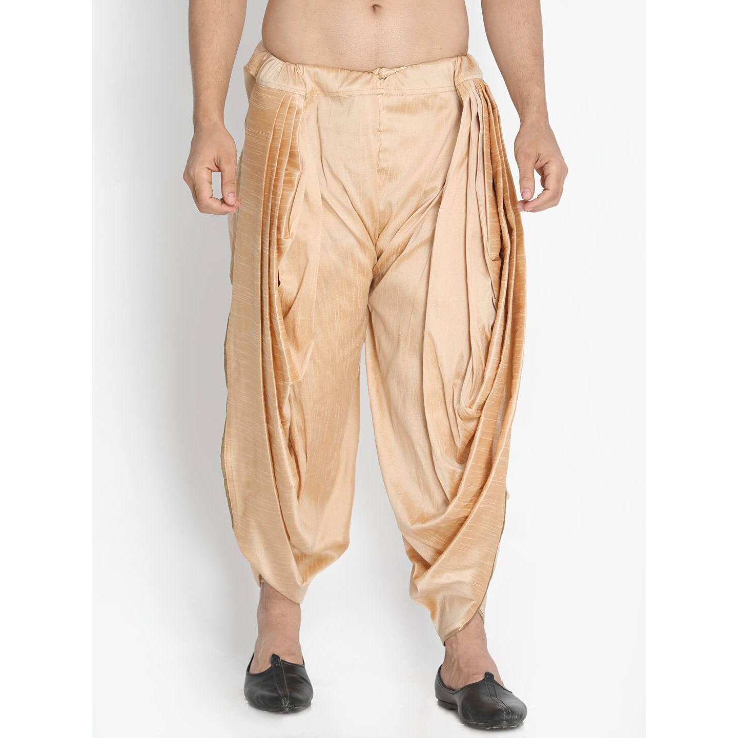 VASTRAMAY Men's Dhoti (VASMSD001RG_Free Size_Rose Gold)