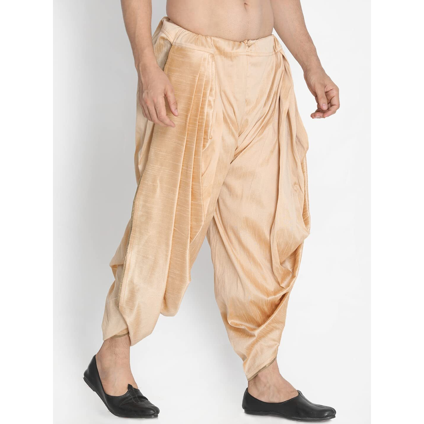 VASTRAMAY Men's Dhoti (VASMSD001RG_Free Size_Rose Gold)