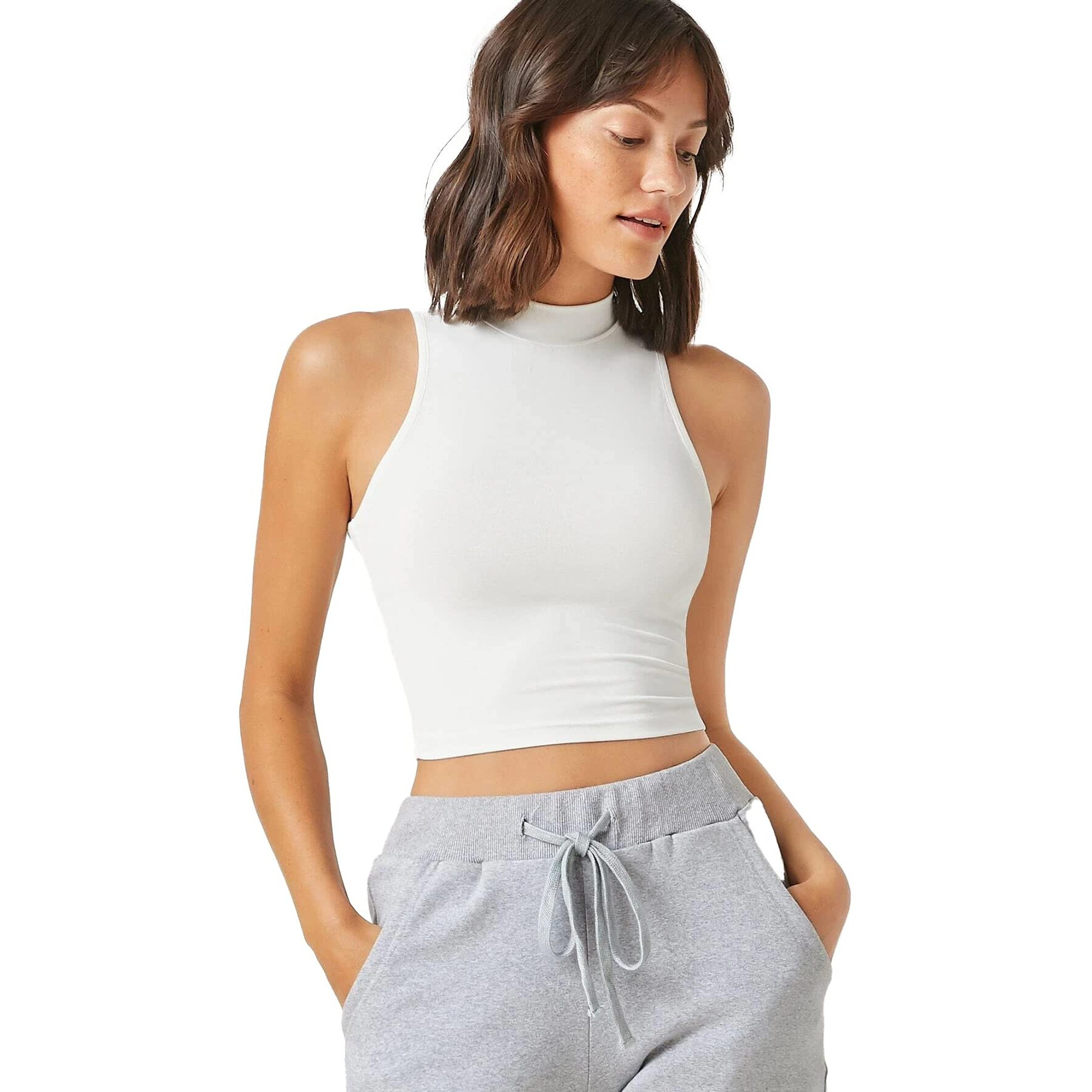 Wedani Women's Soild Tank Top (X-Large, White)