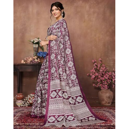 Yashika Women's Latest Woven Printed Art Silk Saree with Unstitched Blouse Material-Suitable for All Indian Weddings and Festivals (AZ-YS-P1-URMILA-YASHODA-Parent_Purple)