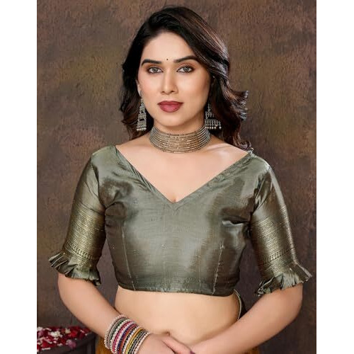 Yashika Women's Banarasi Kanjivaram Art Silk Saree with Blouse Material (AZ-YS-P1-YUKTI YELLOW)