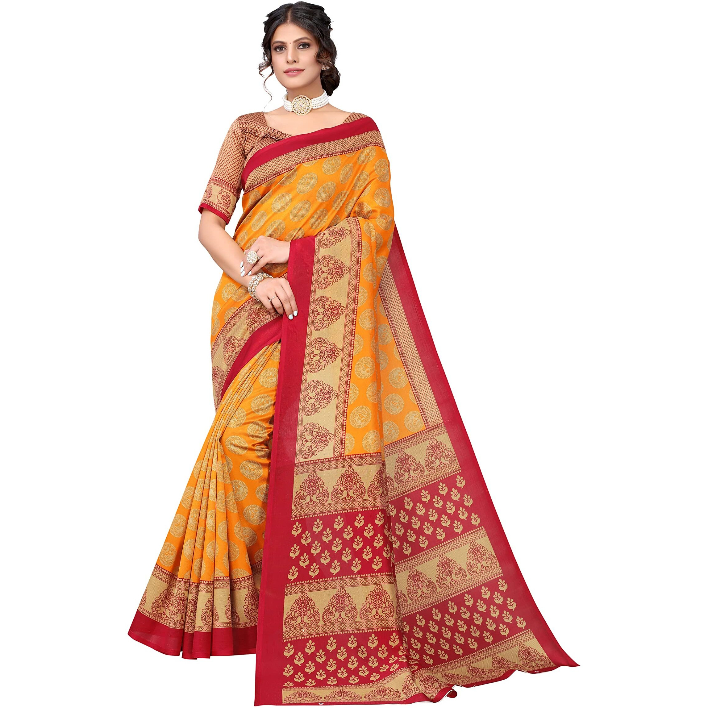Yashika Women's Art Silk Saree (ALIFA Mustard