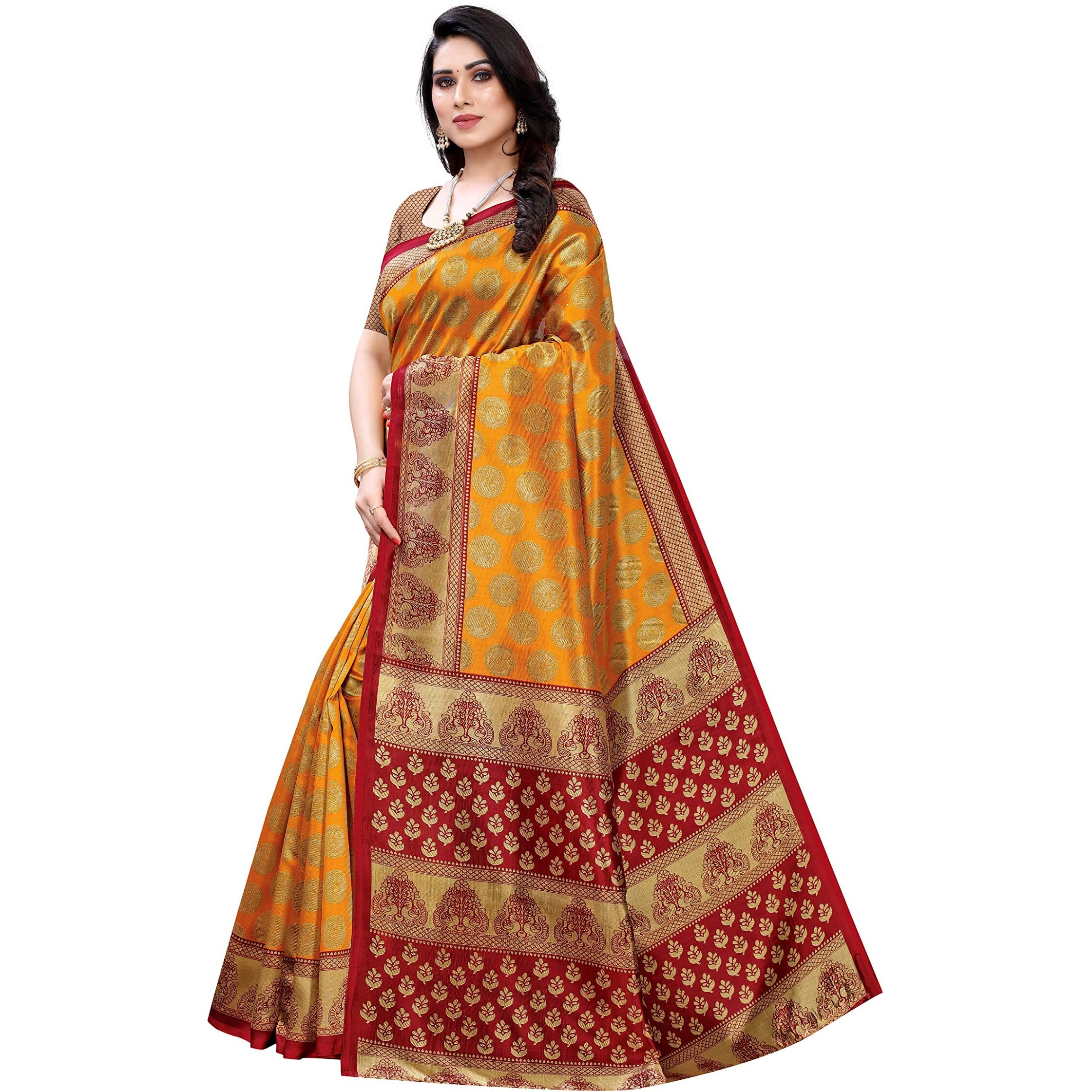 Yashika Women's Art Silk Saree (ALIFA Mustard