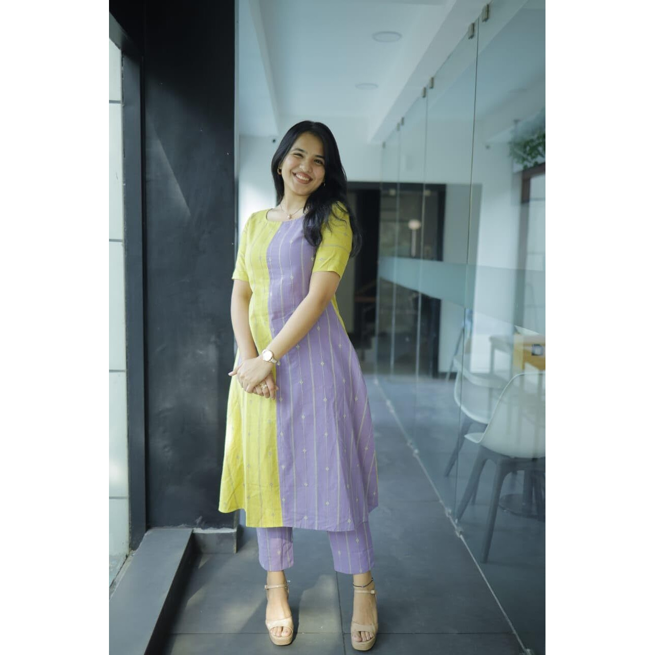 ANNI DESIGNER Women's Rayon Blend Straight Printed Kurta with Pant (MANOHAR Multi_L_Multi_Large) Multicolour