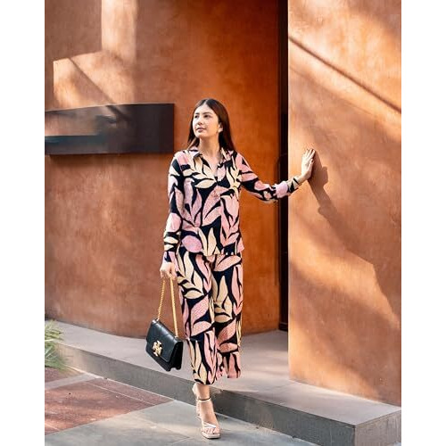 ANNI DESIGNER Women's Cotton Blend Printed Ethnic Co-ord Set (Badima Black_4XL_Black_XXXX-Large)