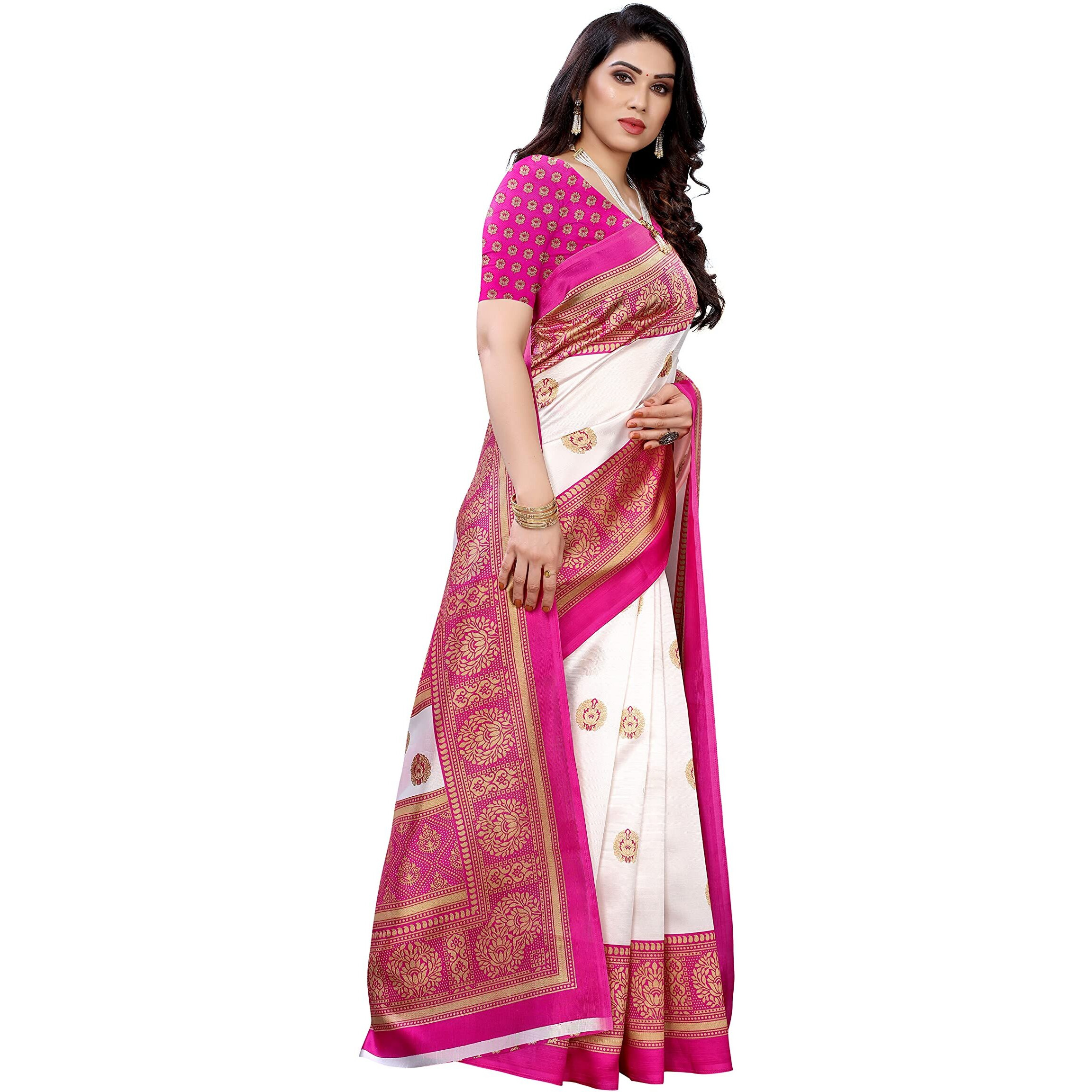 Yashika Women's Art Silk Sarees (AAMRAPALI Pink
