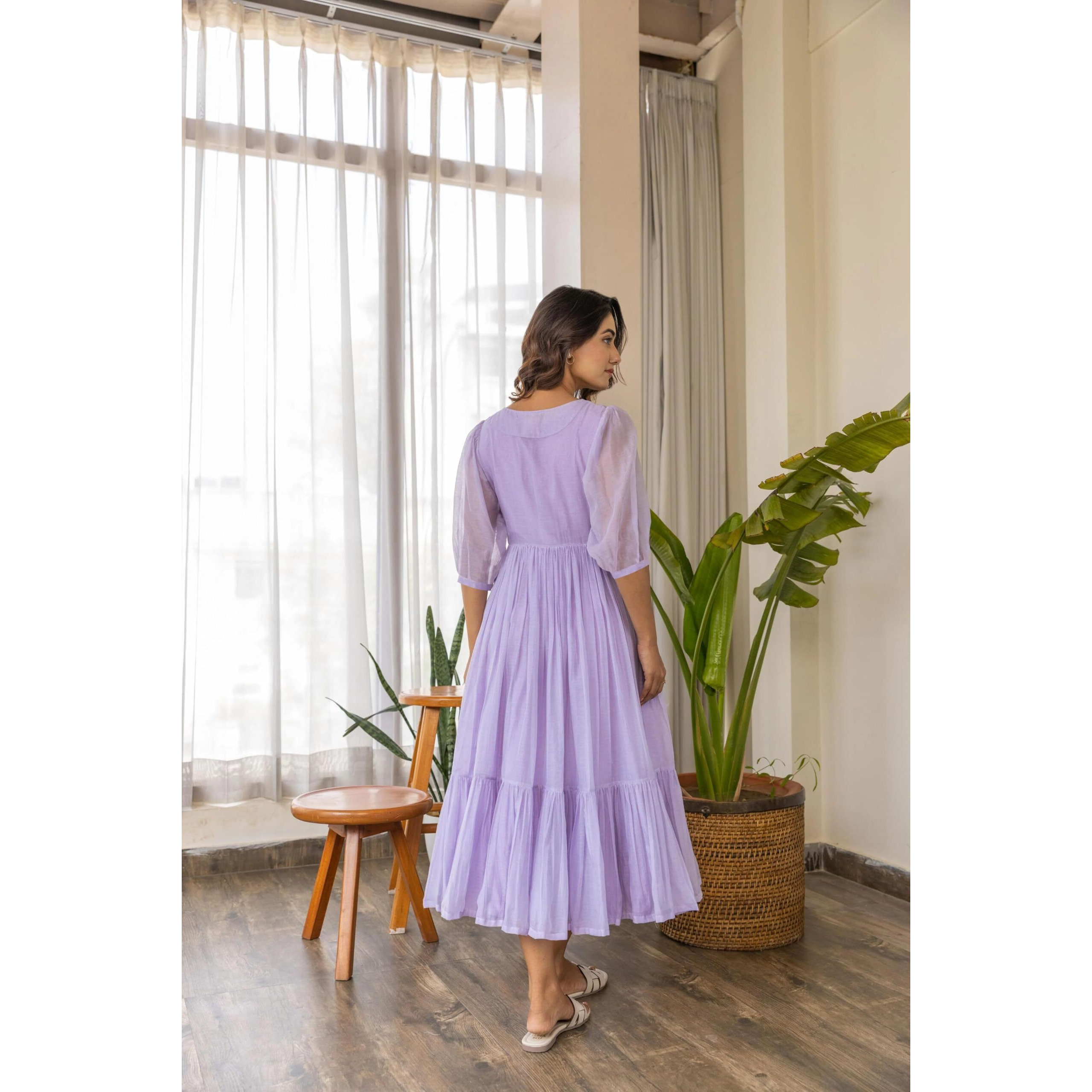 ANNI DESIGNER Women Rayon Blend Regular Fit Embroidered Anarkali Kurta (Talipara Purple-VKS01_S_Purple_Small)