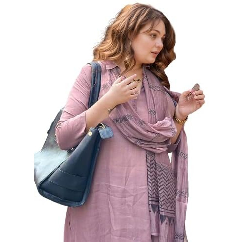 ANNI DESIGNER Women's Rayon Blend Solid Straight Kurta with Pant & Dupatta (Raja Saab Purple-VKS07_M_Purple_Medium)