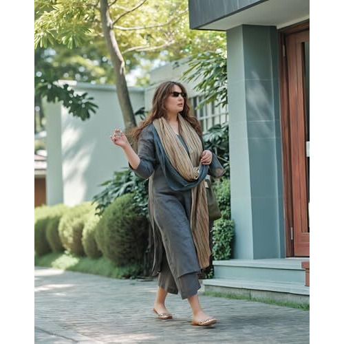 ANNI DESIGNER Women's Rayon Blend Solid Straight Kurta with Pant & Dupatta (Raja Saab Grey-VKS11_5XL_Grey_XXXXX-Large)
