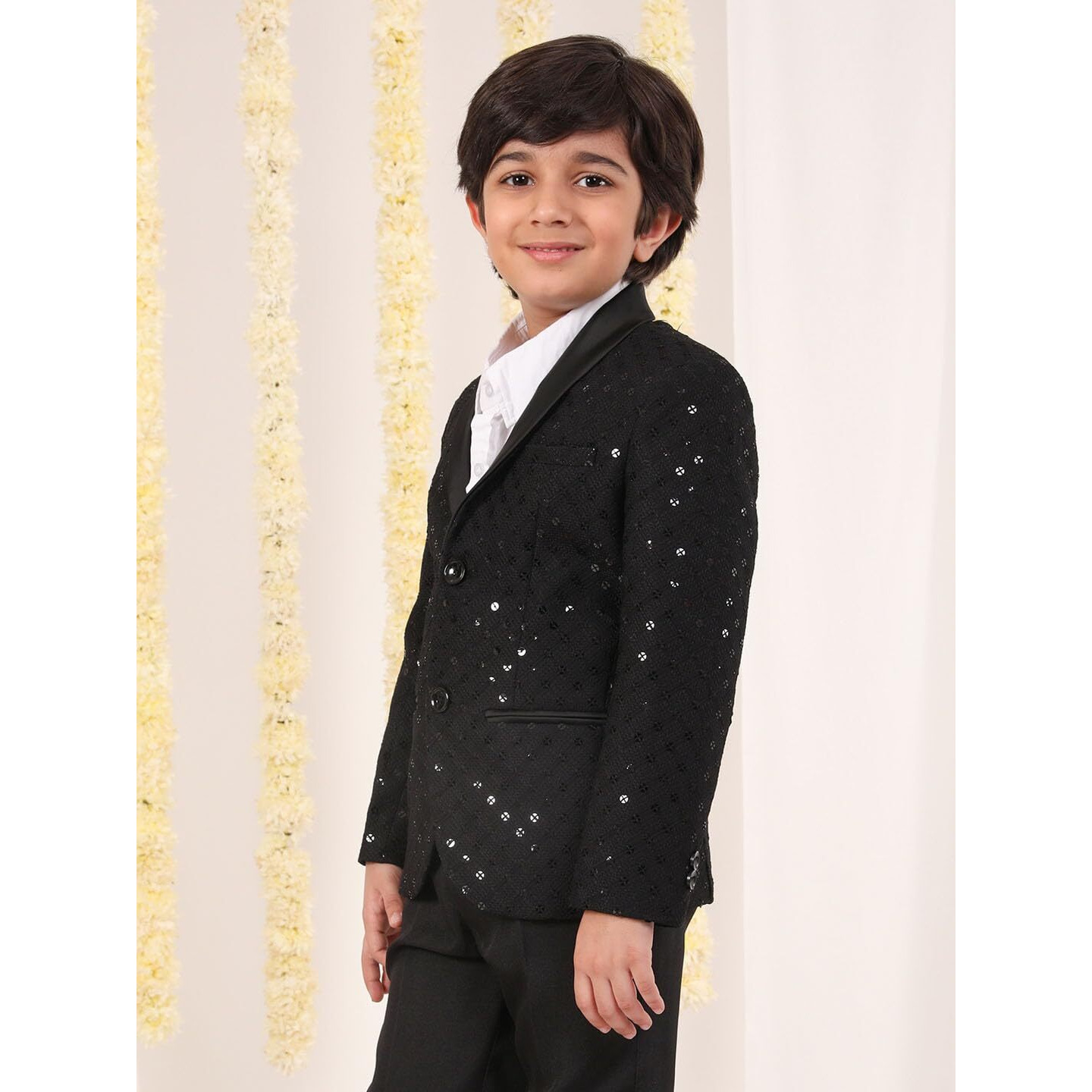 VASTRAMAY Boys' Black Embroidered Blazer_VASBCT024BL_30