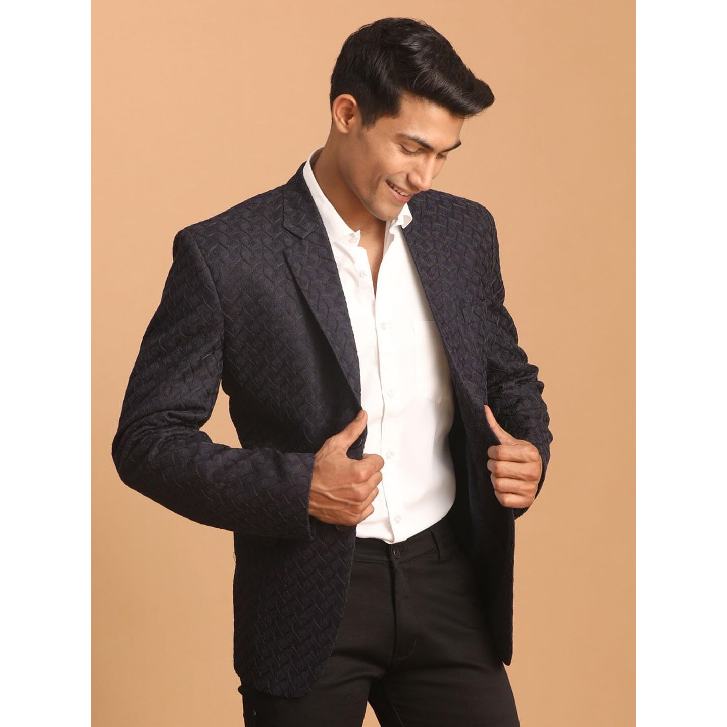 VASTRAMAY Imported Jacquard Fabric Blazer for Men  Elegant Ethnic Wear for Weddings & Special