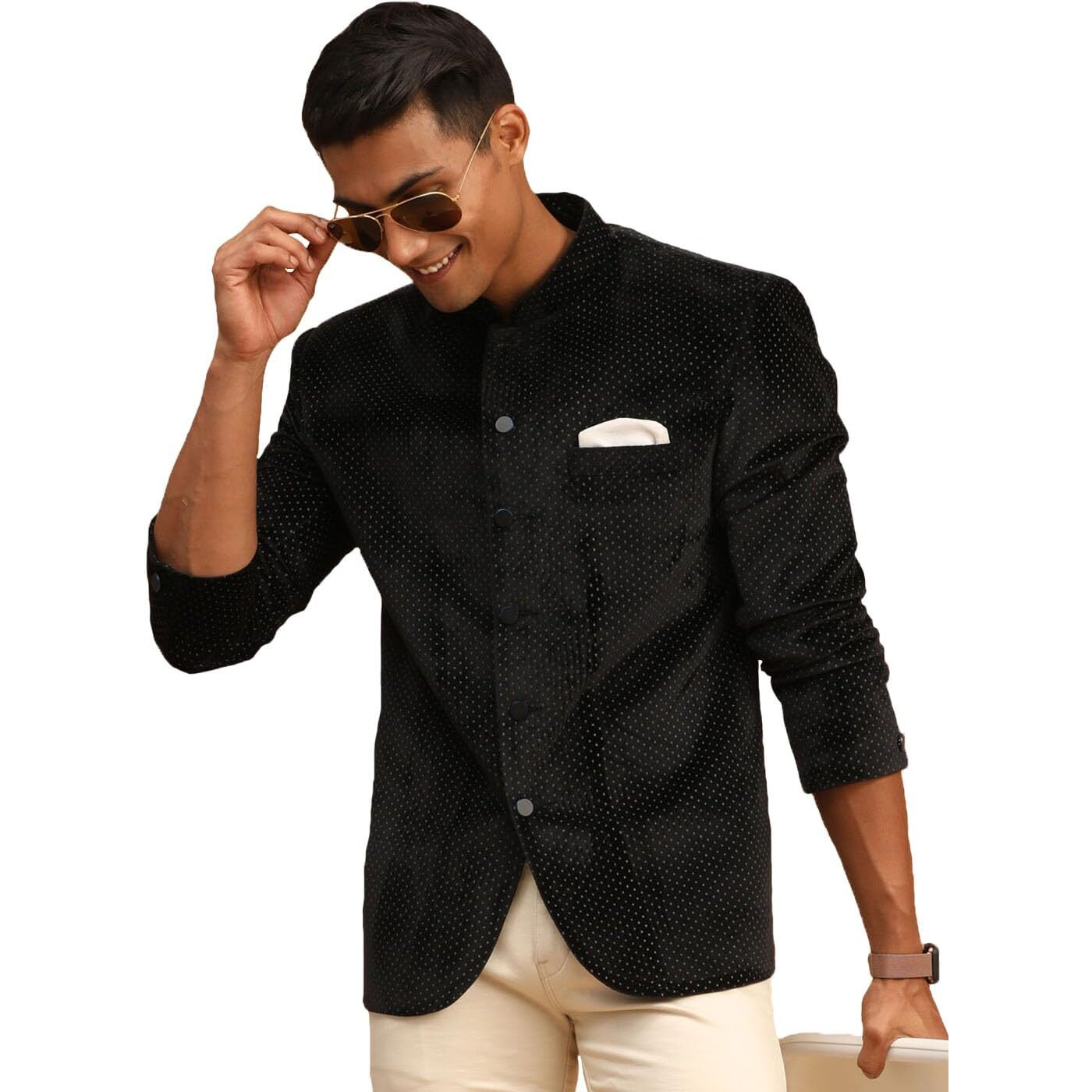 VASTRAMAY Men's Jodhpuri (VSHRMJP014BL_42_Black