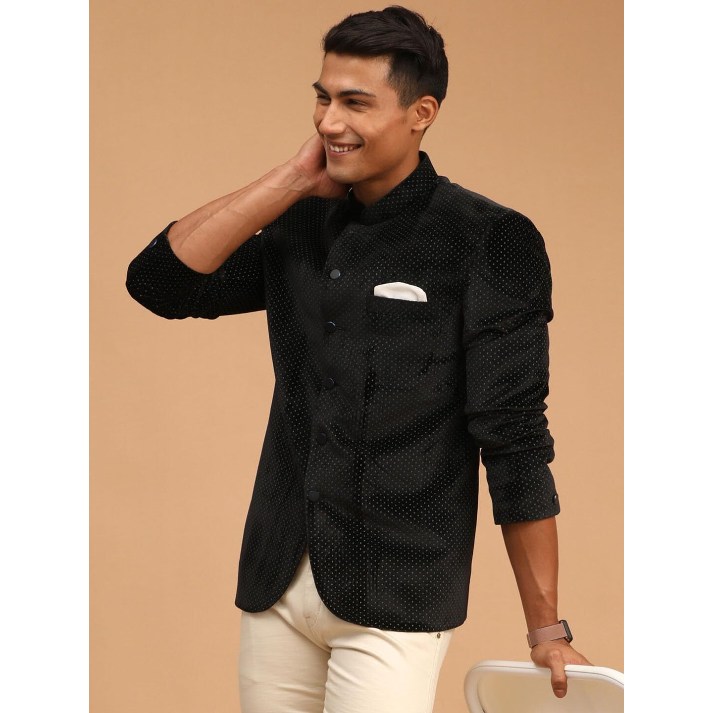 VASTRAMAY Men's Jodhpuri (VSHRMJP014BL_42_Black